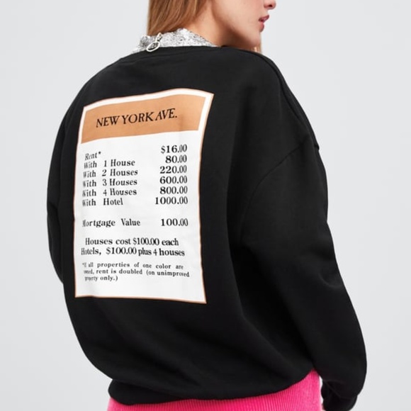 zara monopoly sweatshirt